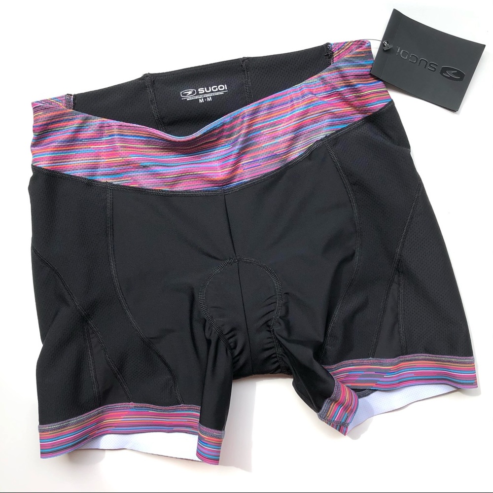 SUGOI Black Pink Short Triathalon Bike Shorts